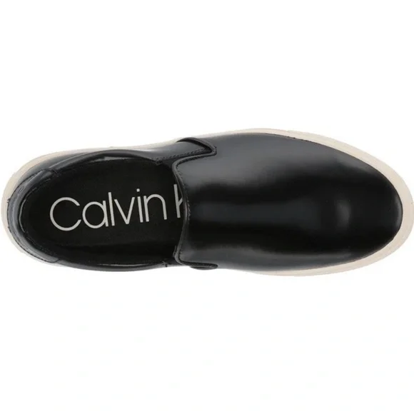 Calvin Klein Men's Ansly 2 Leather Slip-on Sneakers Size11.5 black .R14 - Picture 4 of 11